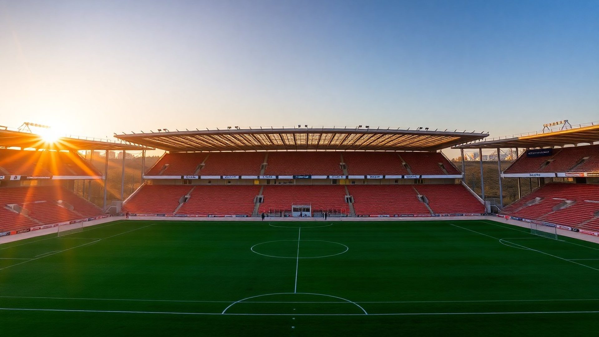 Hrvatski nogometni stadion u zlatnoj svjetlosti